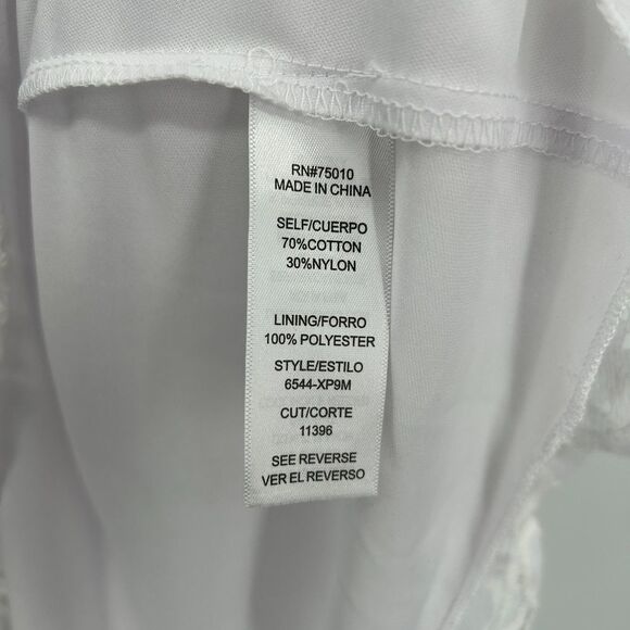 JODI KRISTOPHER White Floral Lace Sleeveless Fit & Flare Mini Dress Size 3 - Picture 8 of 8